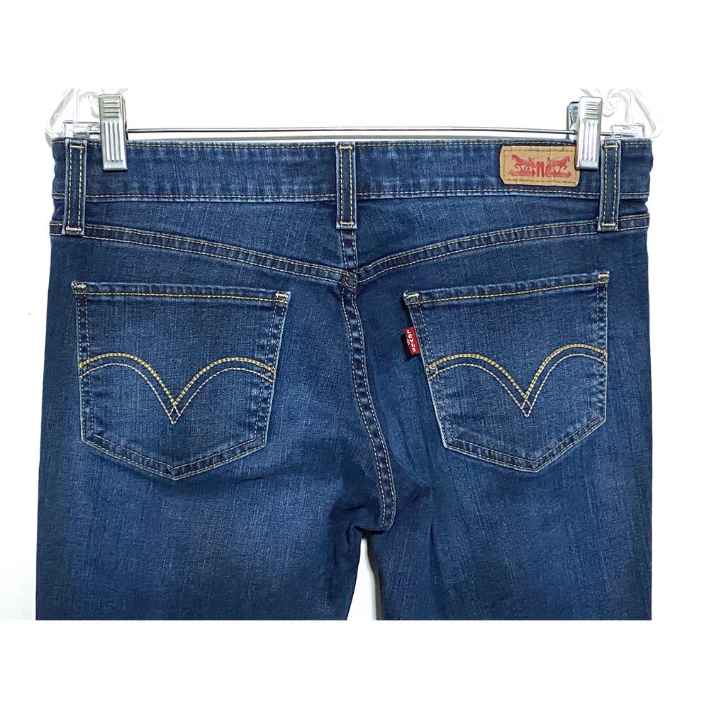 Levis 518 Super Low Blue Bootcut Jeans Womens 9M Dark Wash Y2K Classic Stretch - Picture 4 of 9